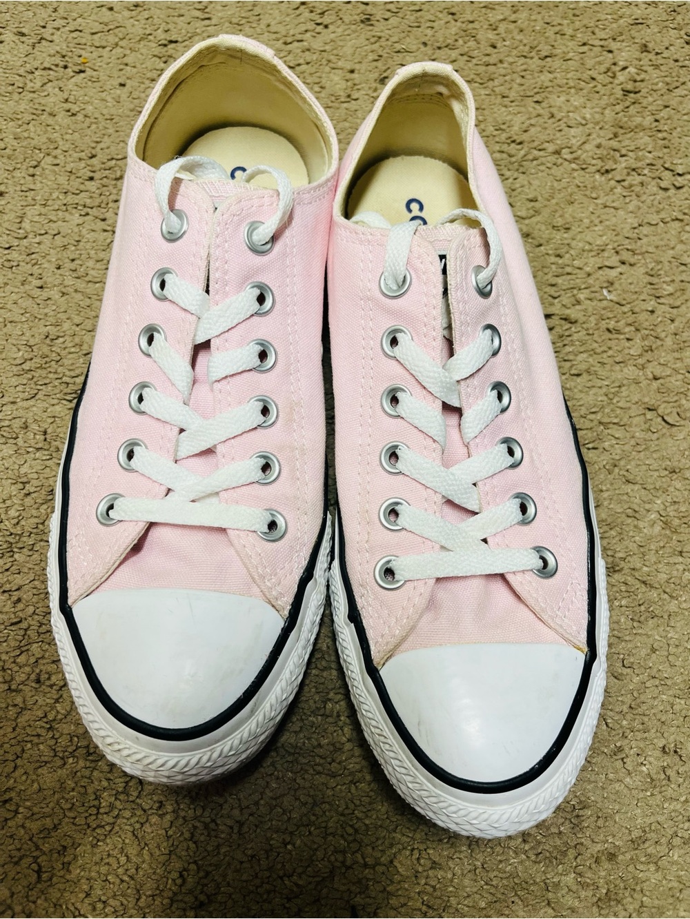Converse Pink and White Low-Top Canvas Sneakers